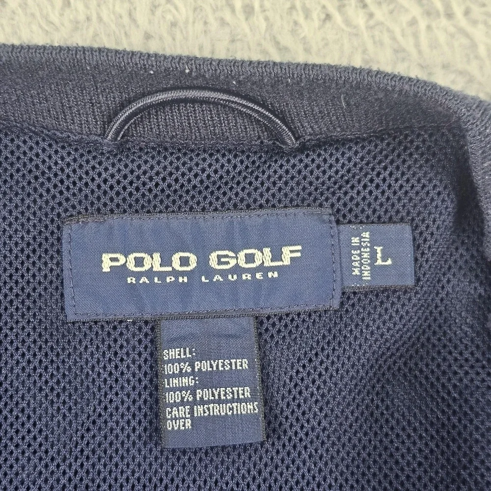 Polo Golf Ralph Lauren Jacket Mens Large Navy Windbreaker Pullover Mesh Lined